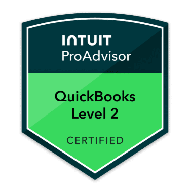 Certified QuickBooks Level 2 Intuit ProAdvisor Badge Certified QuickBooks Level 2 Intuit ProAdvisor Badge